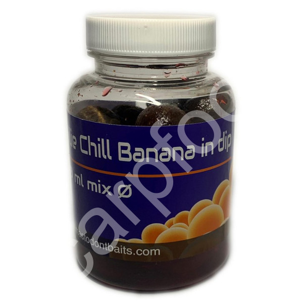 Boilies Chill Banana v dipu 150ml mix průměrů (1)