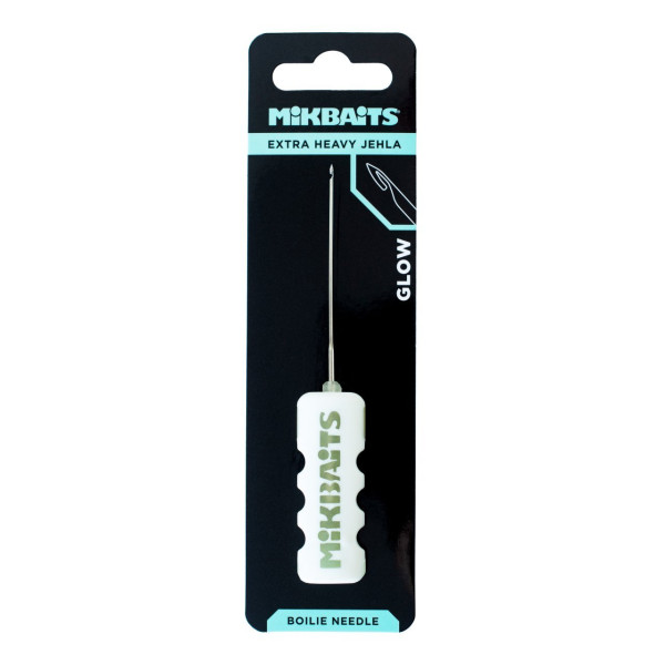 Boilie jehla Extra Heavy GLOW bílá bez zobáčku svítící (1)