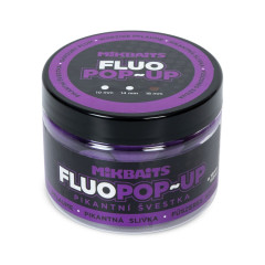 MIKBAITS Plovoucí fluo boilie 150ml Pikantní švestka 18mm
