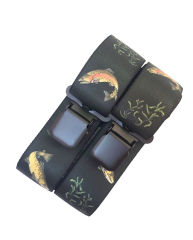 Pánské kšandy s motivem pstruh