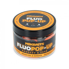 MIKBAITS Plovoucí fluo boilie 150ml Broskev-pepř 14mm