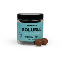 MIKBAITS Rozpustné SOLUBLE boilie 250ml - Broskev Pepř 20mm